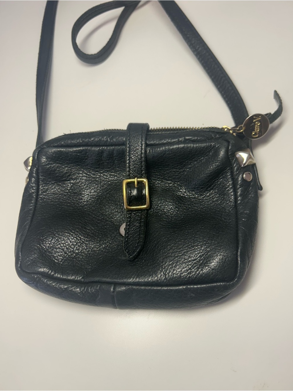 Clare V mini bag, black leather